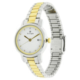 White Dial Two Toned Stainless Steel Strap Watch - 2572BM01