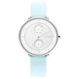 Pastel Dreams Silver Dial Blue Leather Strap Watch - 2651SL04 - Bharat Time Style