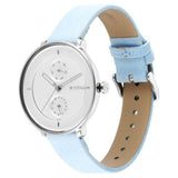 Pastel Dreams Silver Dial Blue Leather Strap Watch - 2651SL04 - Bharat Time Style