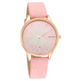 TITAN Pastel Dreams Mother Of Pearl Dial Dusty Rose Leather Strap Watch - 2670WL02