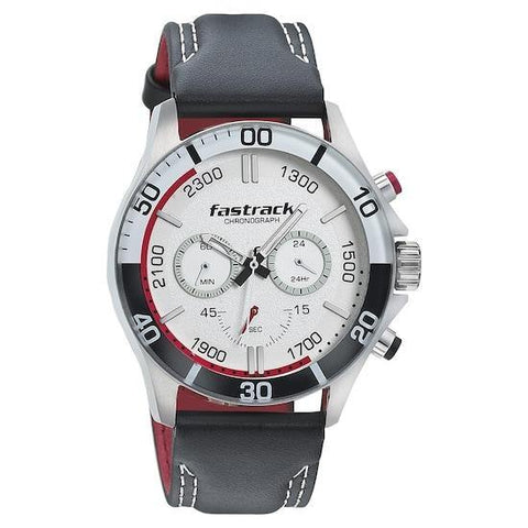 Fastrack White Dial Leather Strap Watch - 3072SL14 - Bharat Time Style