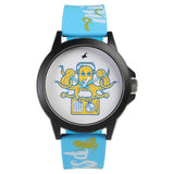 Wicked Lines White Dial Blue Silicon Strap Watch - 38024PP44