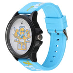 Wicked Lines White Dial Blue Silicon Strap Watch - 38024PP44