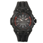 TRENDIES BLACK AND RED DIAL PU STRAP WATCH -  38056PP02