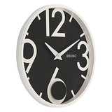 Seiko Black Dial White Round Wall Clock - Bharat Time Style