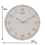 Seiko Plastic White Dial Wall Clock 30cm x 30cm x 4.5cm - QXA624CN - Bharat Time Style