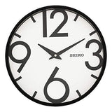 Seiko White Dial Black Round Wall Clock - Bharat Time Style