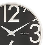 Seiko Black Dial White Round Wall Clock - Bharat Time Style