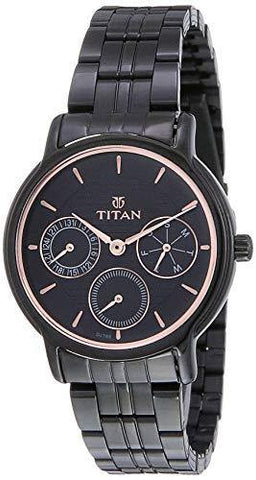 Titan All Black Analog Black Dial Women's Watch NM2588NM01/NN2588NM01 - Bharat Time Style