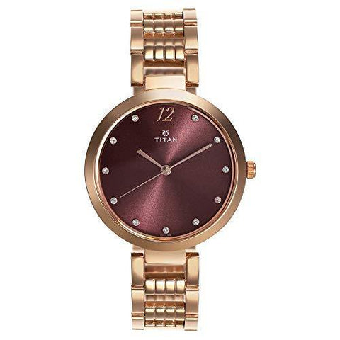 Titan Purple Fashion Basics Analog Red Dial Women's Watch NM2480WM02/NN2480WM02 - Bharat Time Style