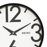 Seiko White Dial Black Round Wall Clock - Bharat Time Style