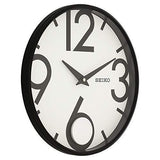 Seiko White Dial Black Round Wall Clock - Bharat Time Style