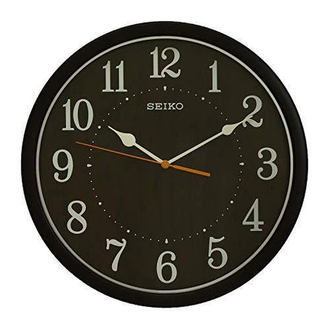 SEIKO Fibre Wall Clock(QXA718B,Black, 12 INCH X 12 INCH) - Bharat Time Style