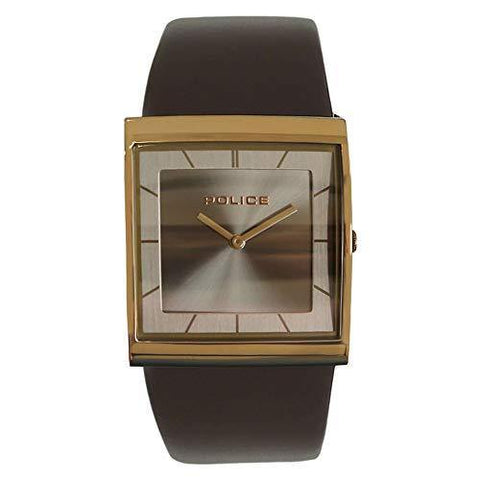 Police Mens Dial Leather Analogue Watch - PL15395USK61 (Brown_Free Size) - Bharat Time Style