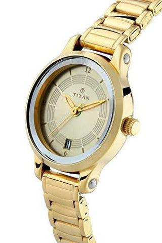 Titan Buy Titan Karishma Analog Champagne Dial Women s Watch 2602BM03 2602BM03 Bharat Time Style