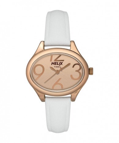 Timex Helix White Dial Analogue Women's Gold Watch - TW029HL10