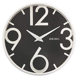 Seiko Black Dial White Round Wall Clock - Bharat Time Style