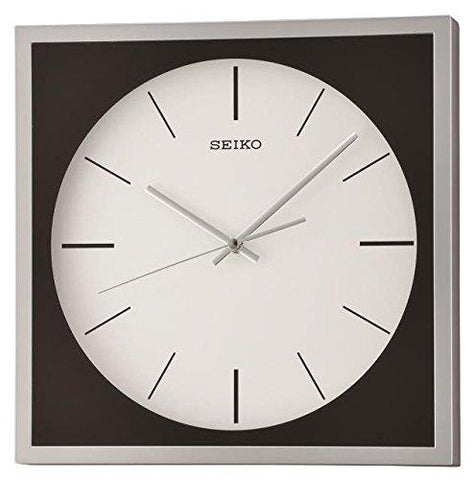 Seiko Plastic Wall Clock (31 cm x 31 cm x 4 cm, Metallic Silver) - Bharat Time Style