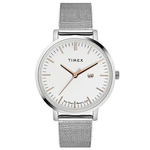 Timex Long Last-Ten Year Battery Life Analog Silver Dial Women's Watch-TWEL12900 - Bharat Time Style