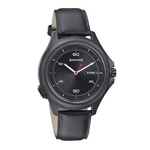 Sonata Stride Hybrid Smart Watch Black Dial for Men-7130PL03 - Bharat Time Style