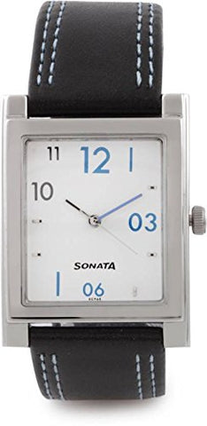 Sonata 7925Sl04 Analog Black and White Watch