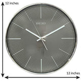 Seiko Plastic Wall Clock (Grey_12 Inch X 12 Inch X 1.9 Inch)- QXA733AN - Bharat Time Style