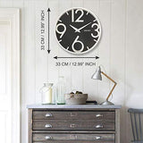 Seiko Black Dial White Round Wall Clock - Bharat Time Style