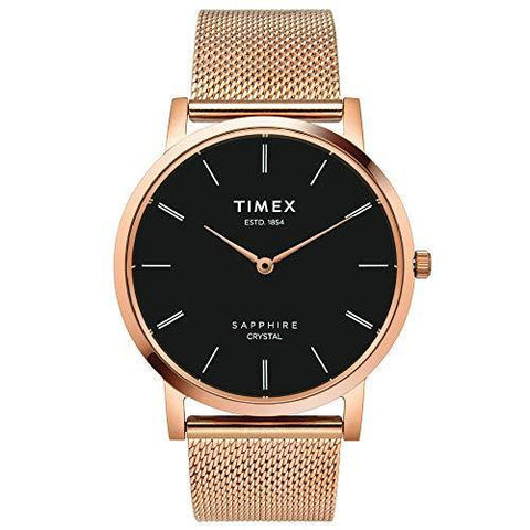 Timex Slim Sapphire Crystal Analog Black Dial Men's Watch-TWEG17411 - Bharat Time Style
