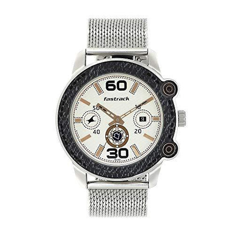 Fastrack Denim Analog Off-White Dial Men's Watch NM3188KM02/3188KM02 - Bharat Time Style