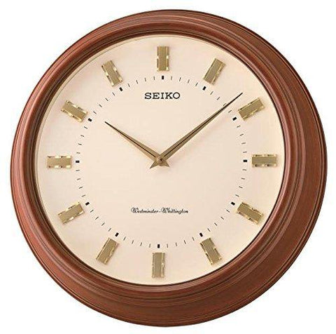 Seiko Plastic Wall Clock - QXD214ZN (37 cm x 37 cm x 7 cm, Brown, QXD214Z) - Bharat Time Style