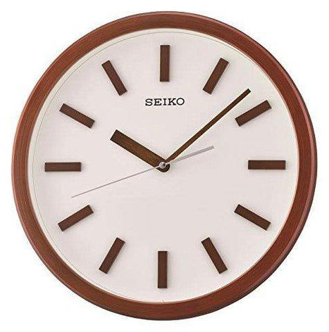 Seiko Plastic Wall Clock (35 cm x 35 cm x 4.5 cm, Brown) - Bharat Time Style