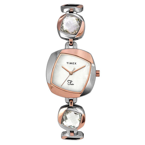 Timex Fria Analog Off White Dial Women's Watch-TWEL15002