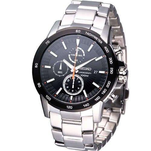 Seiko Chronograph Black Dial Men's Watch SNDC75P1