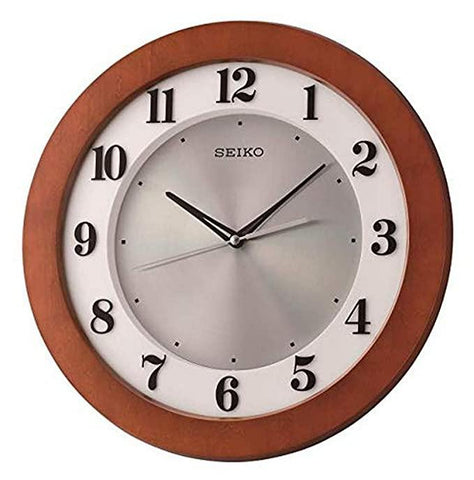 Seiko Analog 18 cm X 25 cm Wall Clock - QXA743ZN (Brown, With Glass) - Bharat Time Style