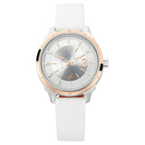 NP6187KL01 ALL WHITE DIAL LEATHER STRAP WATCH