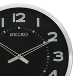 Seiko Clock Big Black Dial Grey Fiber Case - QXA564SN - Bharat Time Style