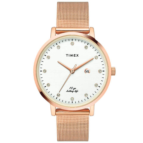 Timex Long Last-Ten Year Battery Life Analog Silver Dial Women's Watch-TWEL12909