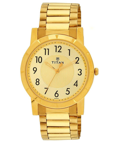 Titan Analog Gold Dial Men Watch -NM1647YM02 / NL1647YM02 - Bharat Time Style