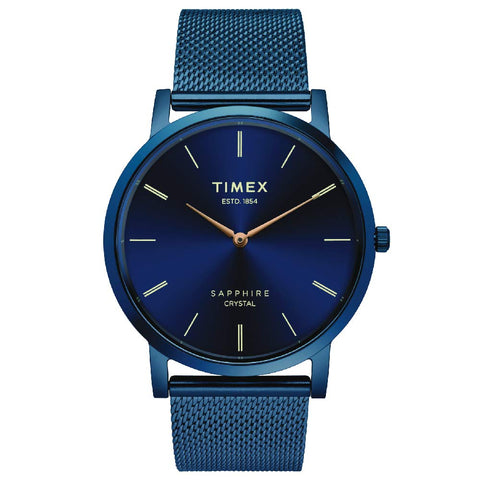 Timex Slim Sapphire Crystal Analog Blue Dial Men's Watch-TWEG17414