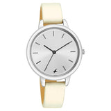 GLITCH SILVER DIAL SILVER LEATHER STRAP WATCH 6234SL01