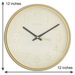 Seiko Ivory Dial Round Plastic Wall Clock (Golden, 12 x 12 Inches) - QXA744GN - Bharat Time Style