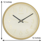 Seiko Ivory Dial Round Plastic Wall Clock (Golden, 12 x 12 Inches) - QXA744GN - Bharat Time Style