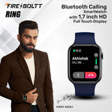 Fire-Boltt Ring Bluetooth Calling Smartwatch with SpO2 & 1.7” Metal Body - BSW005 (Blue) - Bharat Time Style