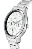 TITAN Workwear Watch with Silver Dial & Stainless Steel Strap - 1803SM01