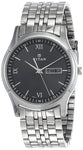 Titan Black Dial Silver Stainless Steel Strap Watch - 1636SM01