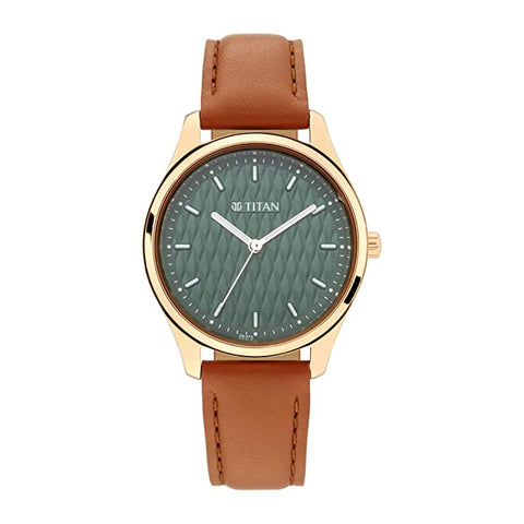 Titan Ladies Neo Economy Analog Green Dial Women's Watch - 2639WL01