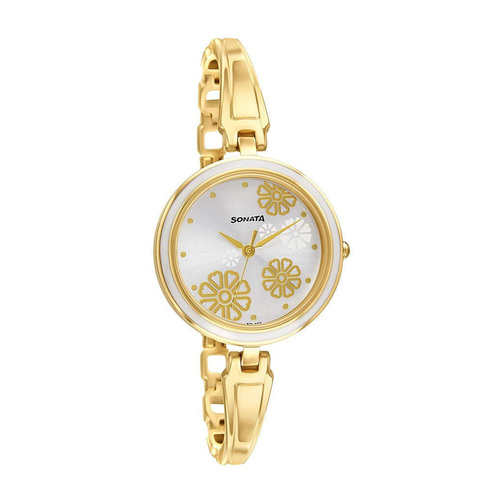 Sonata analog white dial women's 2025 watch