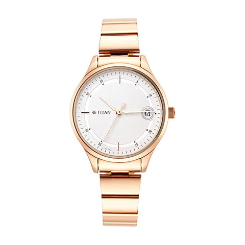 Titan Analog White Dial Women's Watch - NR2649WM01