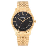 Sonata Analog Round Black Dial Golden Stainless Steel Strap Watch For Men-NM77082YM01 - Bharat Time Style
