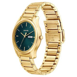 Green Dial Analog with Day & Date Watch | Sonata - 77082YM05W - Bharat Time Style